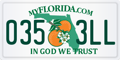 FL license plate 0353LL