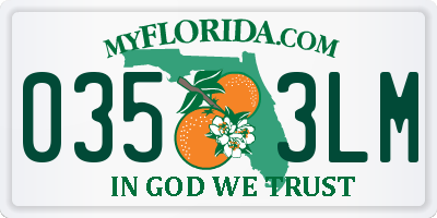 FL license plate 0353LM