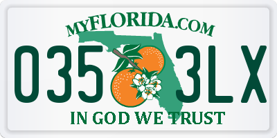 FL license plate 0353LX