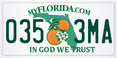 FL license plate 0353MA