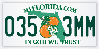 FL license plate 0353MM