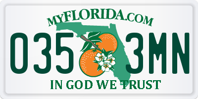 FL license plate 0353MN