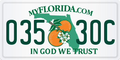 FL license plate 0353OC