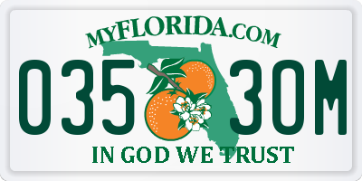 FL license plate 0353OM
