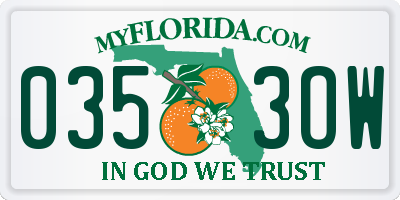 FL license plate 0353OW