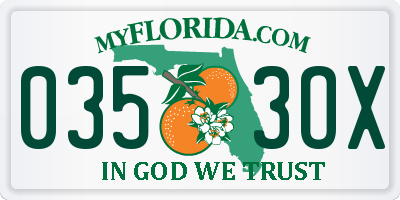 FL license plate 0353OX