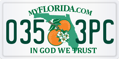 FL license plate 0353PC