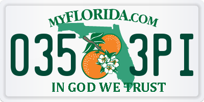 FL license plate 0353PI