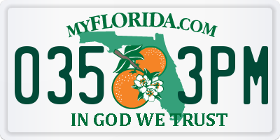 FL license plate 0353PM