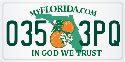 FL license plate 0353PQ