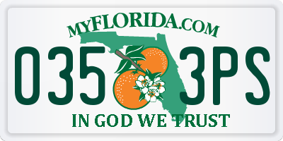 FL license plate 0353PS