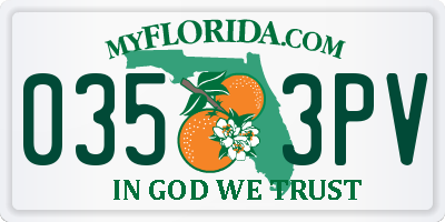 FL license plate 0353PV