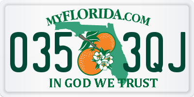 FL license plate 0353QJ