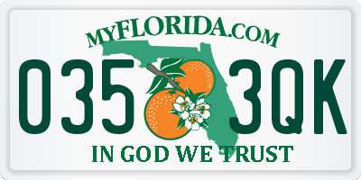 FL license plate 0353QK