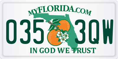 FL license plate 0353QW
