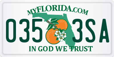 FL license plate 0353SA