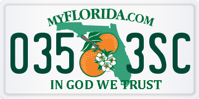 FL license plate 0353SC