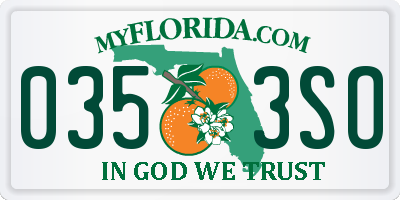 FL license plate 0353SO