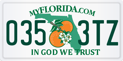FL license plate 0353TZ