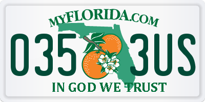 FL license plate 0353US