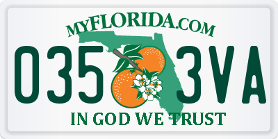 FL license plate 0353VA