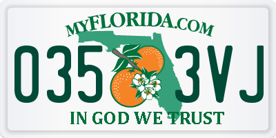 FL license plate 0353VJ