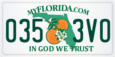 FL license plate 0353VO