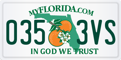 FL license plate 0353VS