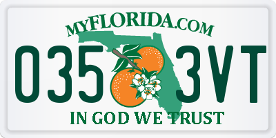 FL license plate 0353VT