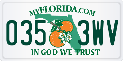 FL license plate 0353WV