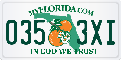 FL license plate 0353XI