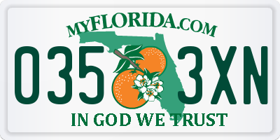 FL license plate 0353XN