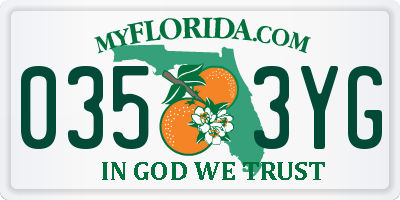 FL license plate 0353YG