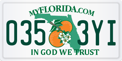 FL license plate 0353YI
