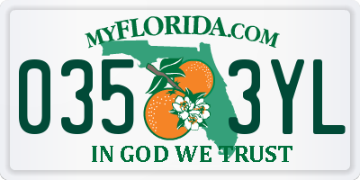 FL license plate 0353YL