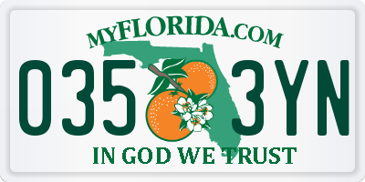 FL license plate 0353YN