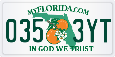 FL license plate 0353YT