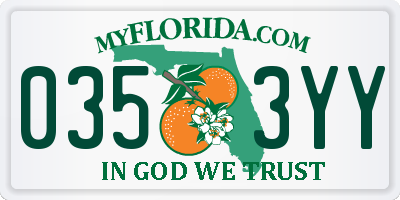 FL license plate 0353YY
