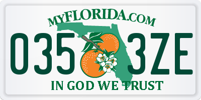 FL license plate 0353ZE