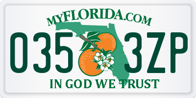FL license plate 0353ZP