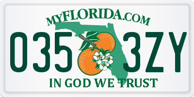FL license plate 0353ZY