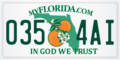 FL license plate 0354AI
