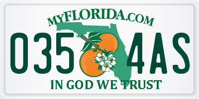 FL license plate 0354AS