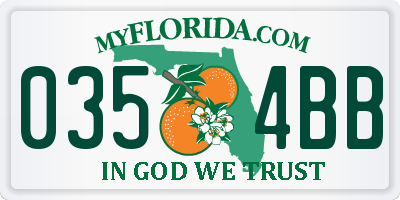 FL license plate 0354BB