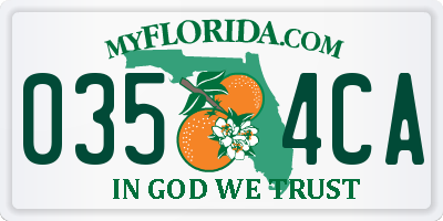 FL license plate 0354CA