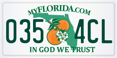 FL license plate 0354CL