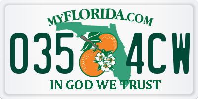 FL license plate 0354CW