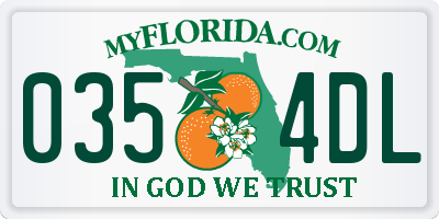 FL license plate 0354DL