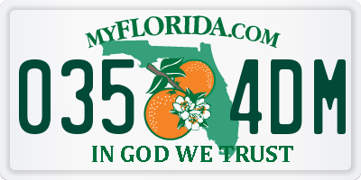 FL license plate 0354DM