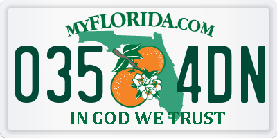 FL license plate 0354DN